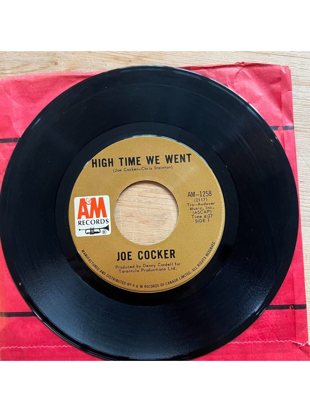 Joe Cocker - High Time we Went/Black-Eyed Blues 45rpm VG+ R13